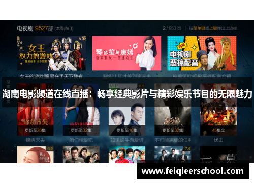 湖南电影频道在线直播：畅享经典影片与精彩娱乐节目的无限魅力